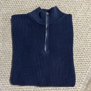 J. Crew 1/4 zip cotton waffle sweater.